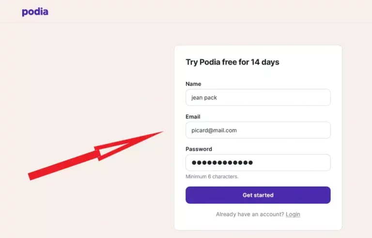 Podia-Sign-up