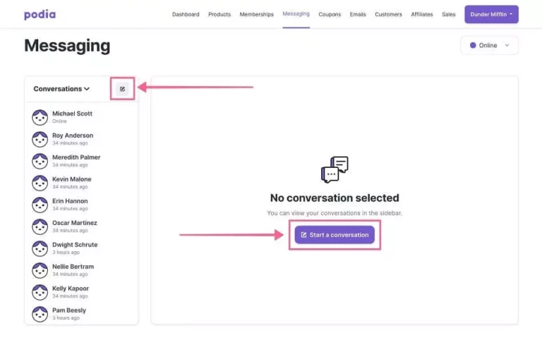 Users Communication between Podia and LearnWorlds